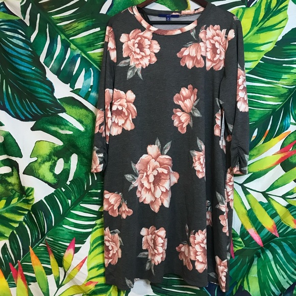 Apt. 9 Dresses & Skirts - 2/$40   $50 Apt 9 2XL Floral Grey Pink  Dress